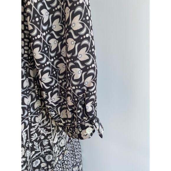 J.McLaughlin Womens Dress Gray Floral Tiered Peasant Bohemian Cottagecore sz M - Picture 10 of 12